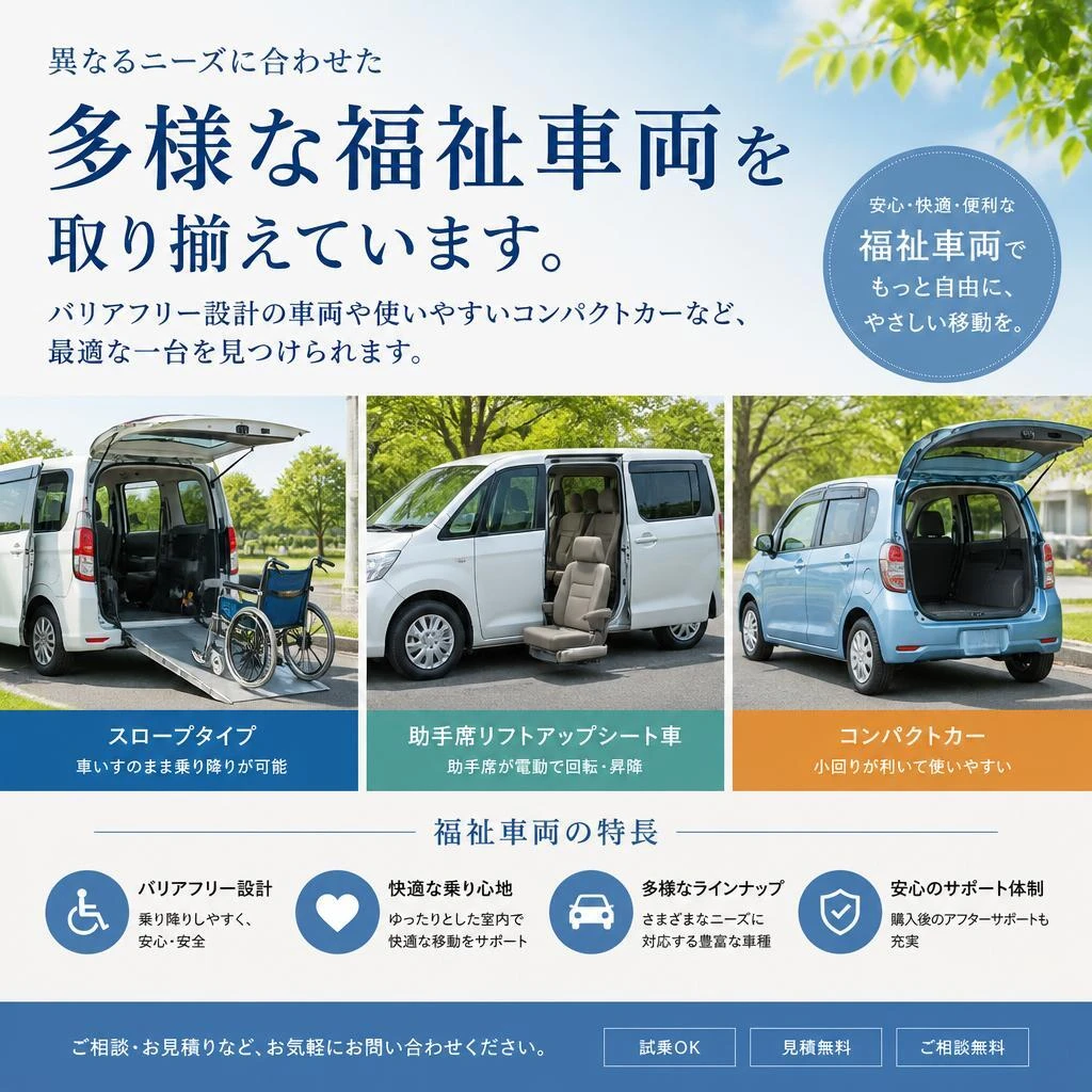 さまざまなニーズに応える車両ラインアップ