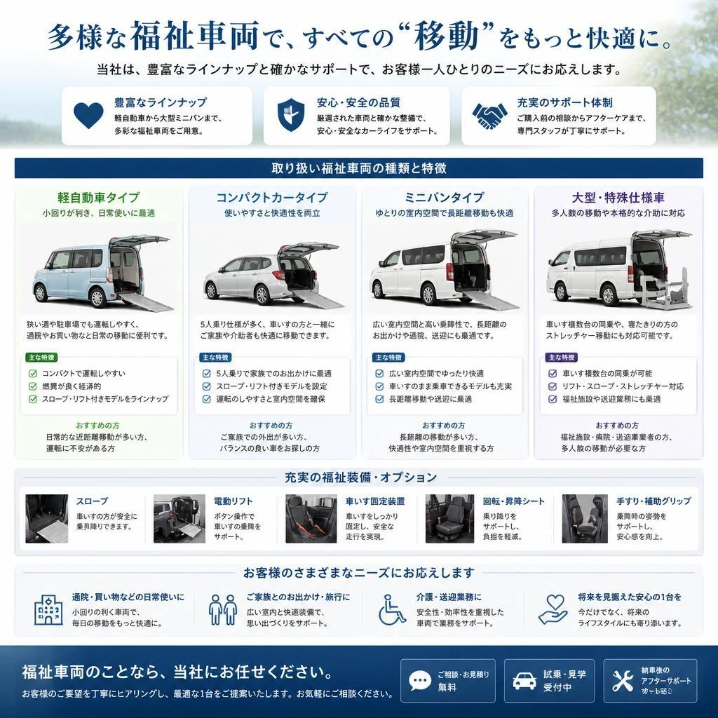 多様な車両ラインナップ