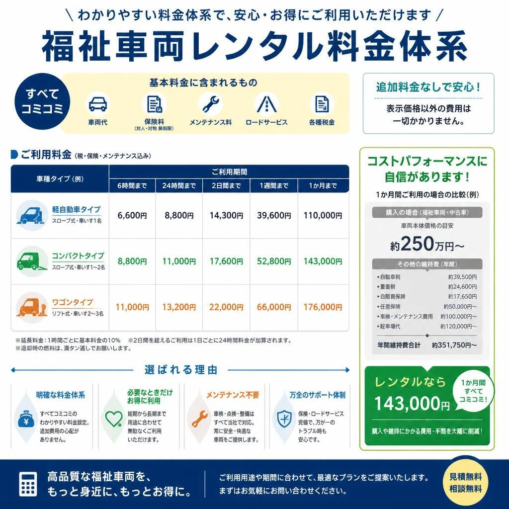 お手頃なレンタル料金